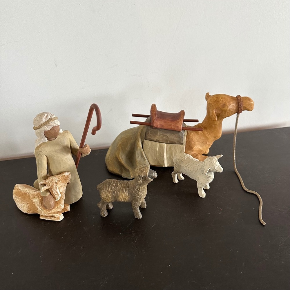 Willow Tree Shepherd & Stable Animals Nativity Set Susan Lordi DEMDACO In Box